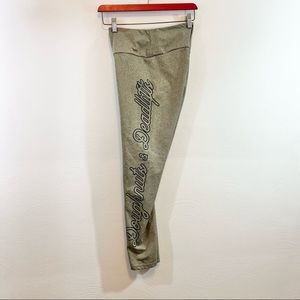 DOUGHNUTS AND DEADLIFTS Green Logo Leggings Graphic Legs Size Medium High Waist